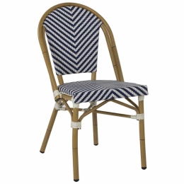 Καρέκλα Bamboo Look HM5860.02 46x56x88cm Blue-White