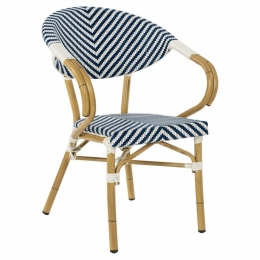 Πολυθρόνα Bamboo Look HM5861.02 59x56x82cm Blue-White
