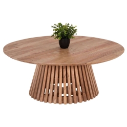 Τραπέζι Σαλονιού Στρογγυλό Frantz HM9523.01 Φ100x40cm Mindi Από Μασίφ Ξύλο Natural Ξύλο