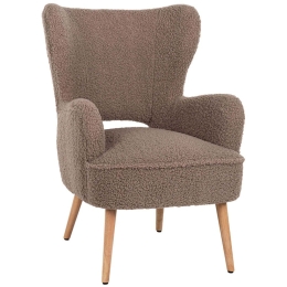 Πολυθρόνα - Μπερζέρα Mylie Μπουκλέ HM8394.25 67x75x93cm Light Brown