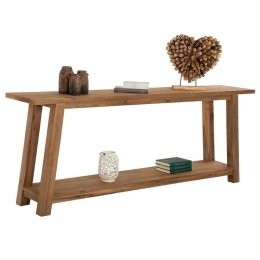 Κονσόλα Χωρίς Συρτάρι HM9554 240x45x91cm Teak Natural Ξύλο