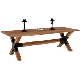 Τραπέζι Katte HM9557 250x100x78cm Natural Ξύλο,Μέταλλο