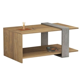 Τραπέζι Σαλονιού Wilma HM8950.13 80x50x35cm Πέτρα Natural-Grey Μελαμίνη