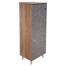 Παπουτσοθήκη - Ντουλάπι Alvaro HM8954.12 50x38x135cm Εφέ Μαρμάρου Sonoma-Dark Grey Μελαμίνη