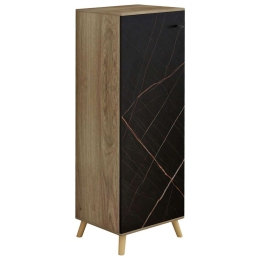 Παπουτσοθήκη - Ντουλάπι Alvaro HM8954.13 50x38x135cm Εφέ Μαρμάρου Sonoma-Black Μελαμίνη