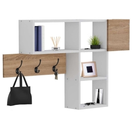 Κρεμάστρα Εισόδου Με Ράφια Harlan HM8973.12 99,5x15x61cm Sonoma-White Μελαμίνη