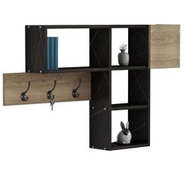 Κρεμάστρα Εισόδου Με Ράφια Harlan HM8973.13 99,5x15x61cm Natural-Black Μελαμίνη