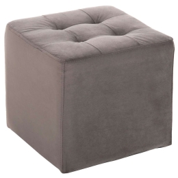 Σκαμπό Punk HM264.11 39x39x36cm Βελούδο Grey Βελούδο
