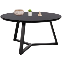 Τραπέζι Σαλονιού Rocket HM9586.01 Φ80x42cm Marble Effect Black
