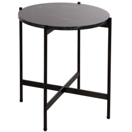 Τραπεζάκι Βοηθητικό HM9589.01 Φ50x55cm Marble Effect Black