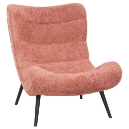 Πολυθρόνα Brym HM9605.02 97x80x100cm Με Ξύλινα Πόδια & Μπουκλέ Ύφασμα Pink-Black Ξύλο,Ύφασμα