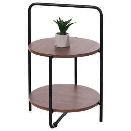 Τραπέζι Βοηθητικό Sylo HM9618.02 Φ44x66cm Wallnut-Black Mdf,Μέταλλο