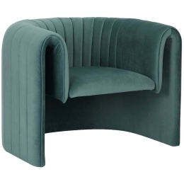 Πολυθρόνα Riker HM9682.06 92x74x69cm Μεταλλικός Σκελετός Με Ύφασμα Βελούδο Mint