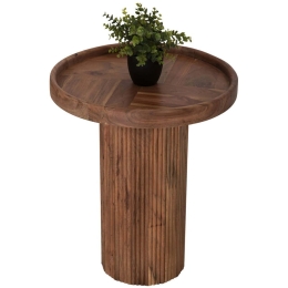 Τραπεζάκι Βοηθητικό Rajjeh HM9692 Φ50x60cm Walnut