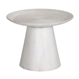 Τραπέζι Σαλονιού Στρογγυλό Ross HM9709 Φ60x45cm Από Μασίφ Ξύλο Mango White Ξύλο