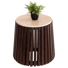 Τραπέζι Βοηθητικό Krest HM9711 Φ50x50cm Από Μασίφ Ακακία Brown Ξύλο