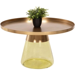 Τραπέζι Σαλονιού Scal HM9724 Φ76x43,5cm Green-Gold