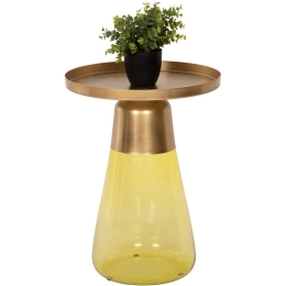 Τραπεζάκι Βοηθητικό Valery HM9732 Φ39,5x52cm Green-Gold