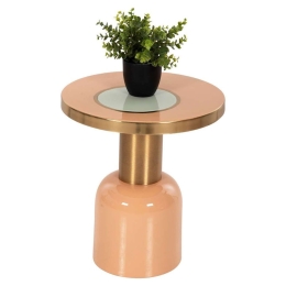 Τραπεζάκι Βοηθητικό Erode HM4249.08 Φ40,5x45,5cm Somon-Beige Μέταλλο