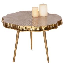 Τραπέζι Βοηθητικό Angul HM4264 48x40x35cm Gold-White Μέταλλο