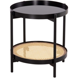 Τραπεζάκι Βοηθητικό Seitz HM18031 Φ50x55,5cm Black-Natural