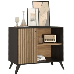Μπουφές Kruden HM9442.11 100x40x78,5cm Natural-Black Μελαμίνη