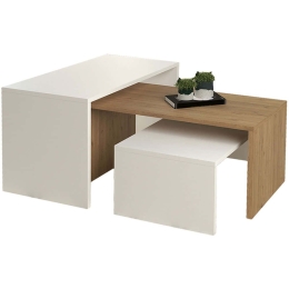 Τραπέζι Σαλονιού Bentil (Σετ 3Τμχ) HM9444.11 65x35x45cm Sonoma-White
