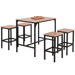 Τραπεζαρία Μπαρ Boxy (Σετ 5Τμχ) HM9882.01 100x60x86cm Sonoma 4 Θέσεων Μελαμίνη,Μέταλλο