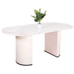 Τραπέζι Τραπεζαρίας Corby HM9771.01 180x90x76cm 12mm White Κεραμικό,Mdf
