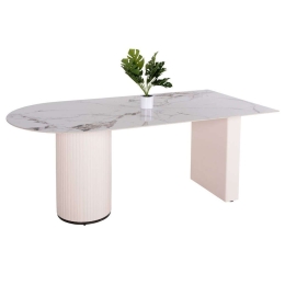 Τραπέζι Τραπεζαρίας Ceramus HM9772.01 180x90x76cm 12mm White Κεραμικό,Mdf