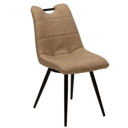 Καρέκλα Nely 058-000048 47x61x85cm Beige Antique -Black Metal, Technoderma