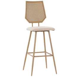 Σκαμπό Μπαρ Camilla 058-000072 47,5x58x117cm Natural-Beige