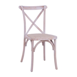 Καρέκλα Owen White Wash HM8575.04 45x55,5x90 εκ. Ξύλο,Ψάθα