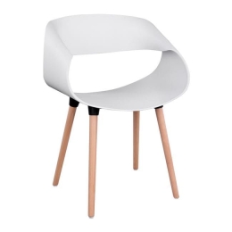 Πολυθρόνα Maggie HM8600.01 White 59x53x80Υ εκ. Σετ 2τμχ Ξύλο,Πολυπροπυλένιο