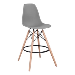 Σκαμπό Bar Rerana HM0173.10 Grey 58x56x107Υ εκ. Σετ 4τμχ Ξύλο,Πολυπροπυλένιο