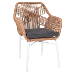 Πολυθρόνα Topin HM6048.01 58x60x83cm White-Brown-Grey