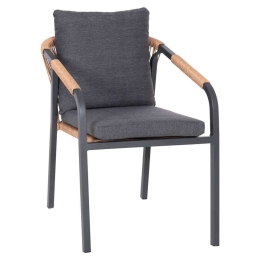 Πολυθρόνα Maerly HM6051.03 55,5x62,5x85cm Με Μαξιλάρια Grey-Anthracite