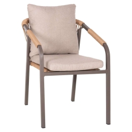 Πολυθρόνα Maerly HM6051.04 55,5x62,5x85cm Με Μαξιλάρια Beige-Champagne