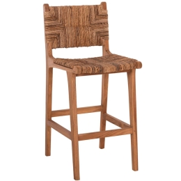 Σκαμπό Bar Walter HM9841 46x55x105cm Natural Ξύλο,Ψάθα