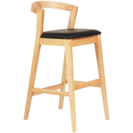 Σκαμπό Bar Nami HM9952.01 47,5x59x102,5cm Oak-Black Rubberwood,Pu