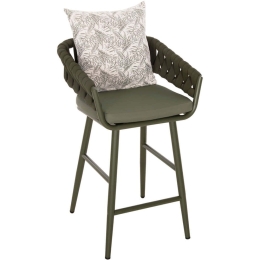 Σκαμπό Bar Με Μαξιλάρι Camden HM6142.09 56x60x108cm Olive
