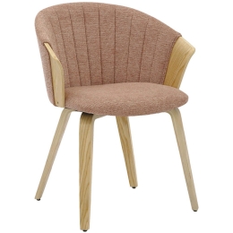 Καρέκλα Jesper HM9977.01 61x54x74cm Red Brown Ξύλο,Ύφασμα