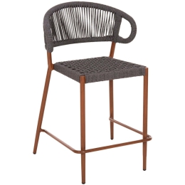 Σκαμπό Bar Eulo HM6087.01 60x60x99cm Walnut-Grey