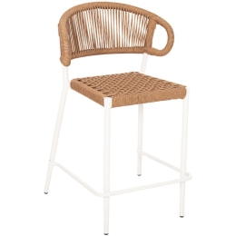 Σκαμπό Bar Eulo HM6087.02 60x60x99cm White-Beige