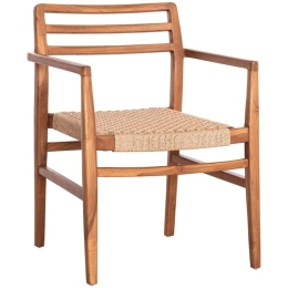 Πολυθρόνα Herrin HM18230 58x56x80cm Natural Ξύλο,Σχοινί
