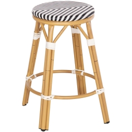 Σκαμπό Bar Μεσαίου Ύψους Chino HM6286.03 43x43x65cm Black-White