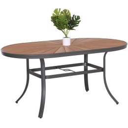 Τραπέζι Κήπου Telamo HM6288.01 160x90x73,5cm Anthracite-Natural