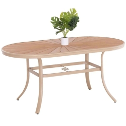 Τραπέζι Κήπου Telamo HM6288.04 160x90x73,5cm Champagne-Natural