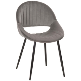 Καρέκλα Oden HM9001.01 52x55x84cm Grey Βελούδο, Μέταλλο