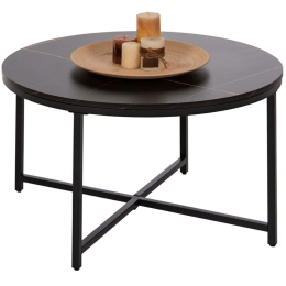 Τραπέζι Σαλονιού HM9420.03 Φ80x48,5cm Marble Effect Black